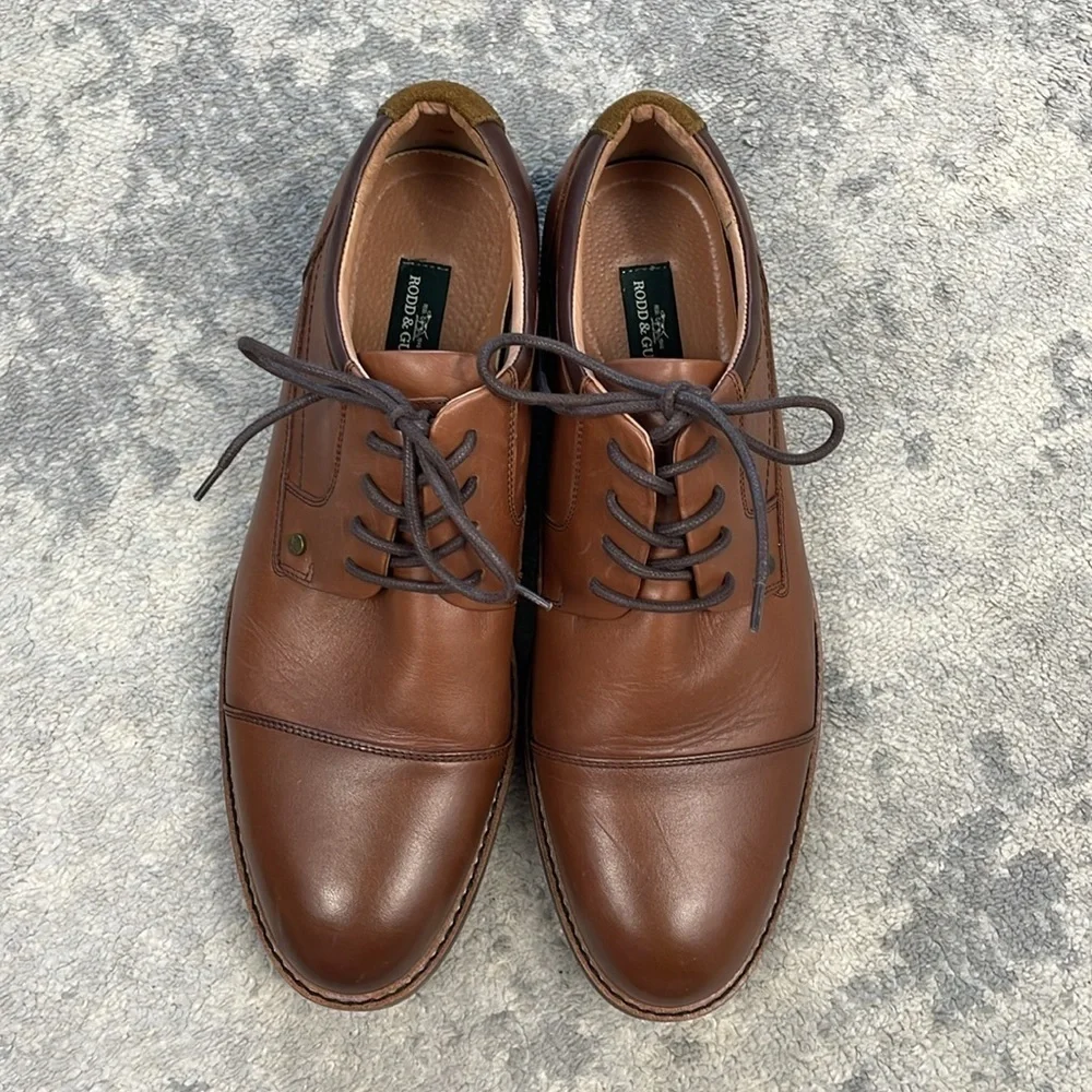 Rodd & Gunn Darfield Derby Shoe Amaretto Brown Lace Up Leather Sz 46